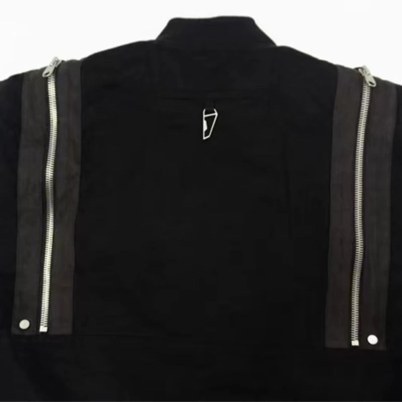 undermycar 2023 deconstructed multi zipper autumn winter flight jacket nan streetwear fashion photo stylish outerwear men urb - variant style 4a3dd4 for streetwear fashion