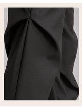 extended length edition wrinkle fashion men streetwear fashion hip hop vibe loose casual straight black suit pant trousers unique default style 1919