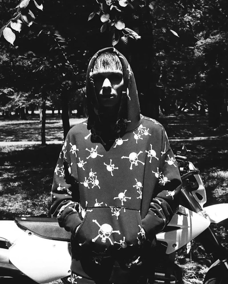 New 2023 Luxury Men Skull Head Devil Pullover Hoodies Hoody Hooded Swe