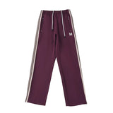 rose red embroidery pants casual men woman loose retro side edge weaving sweatpants trousers straight leg pants unique joggers style 4908