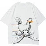 Y2K Graphic Tee – Hip Hop Streetwear Tshirt 2023 Men Cute Rabbit Letter Printe – Modern Streetwear for Everyone