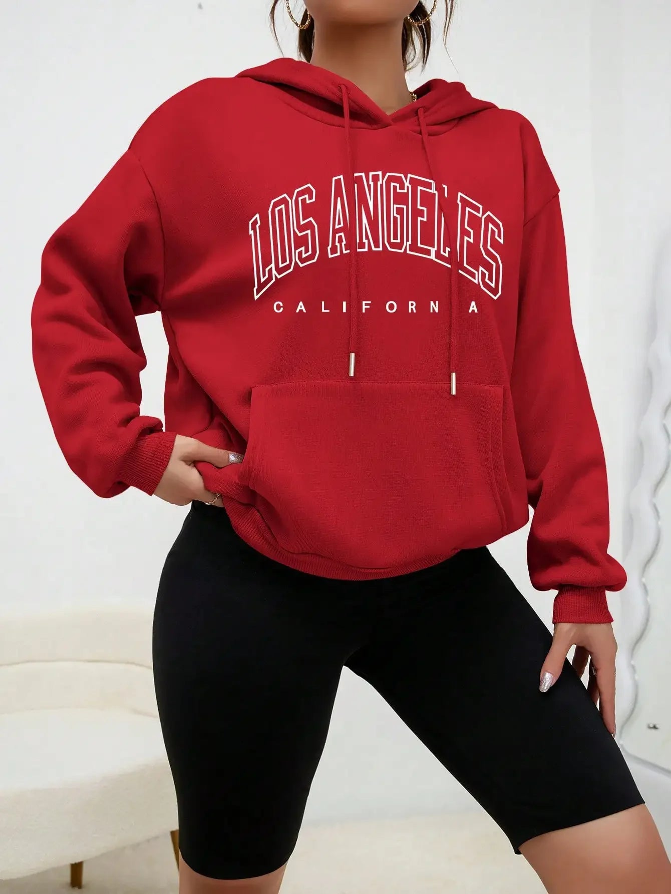 Los Angeles Art Letter Design Women Streetwear American Style Fashion