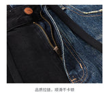 men streetwear fashion black blue splice hip hop loose casual wide leg straight baggy jeans pant cityboy jeans pants trousers unique jeans style 2651