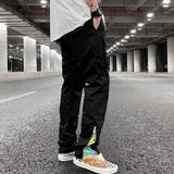 streetwear patchwork cashew flower print cargo pants y2k men hip hop casual functional slim cargo trousers male pocket side zip utility cargo pants