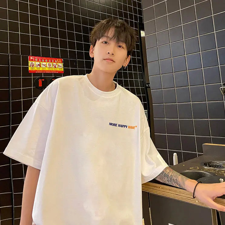 Skatercore Oversized shirt – Korean Trendy Brand Retro Niche Letter Print High Street Sty
