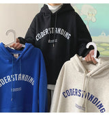 Autumn Mens Letter Design Printed Pullovers Hoodies Y2K Vintage Street
