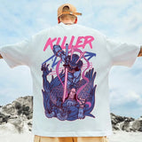 Skatercore Tribal flames – Samurai Slayer Harajuku Kawaii T Shirt Men Punk Y2K Print