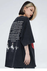 Sadcore Streetwear – 2023 Hip Hop Washed Black T Shirt Oversized Men Streetwear J – Edgy Streetwear for All Genders