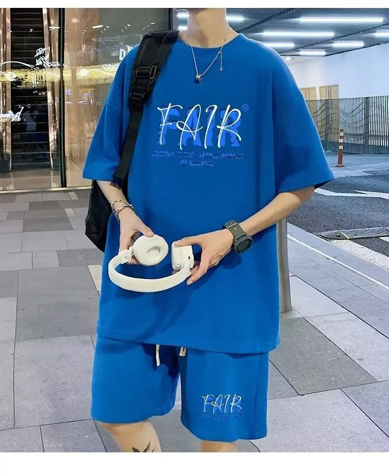 Harajuku Vintage print – Summer Men Tracksuit Korean Cartoon Streetwear Cool Bear Pri
