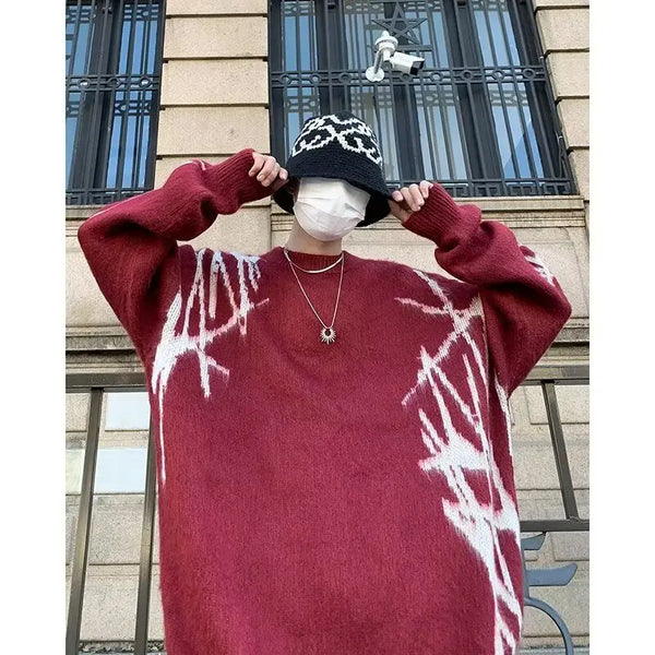 y2k flame streetwear, 2025 trend fit, trendy urban fashion top for men, layered streetwear look