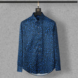 New 2021 Men 3D luxurious Wave point Polka dots Print Fashion Silk Casual Shirts Shirt high Pocket Long-sleeves S 2XL #A160