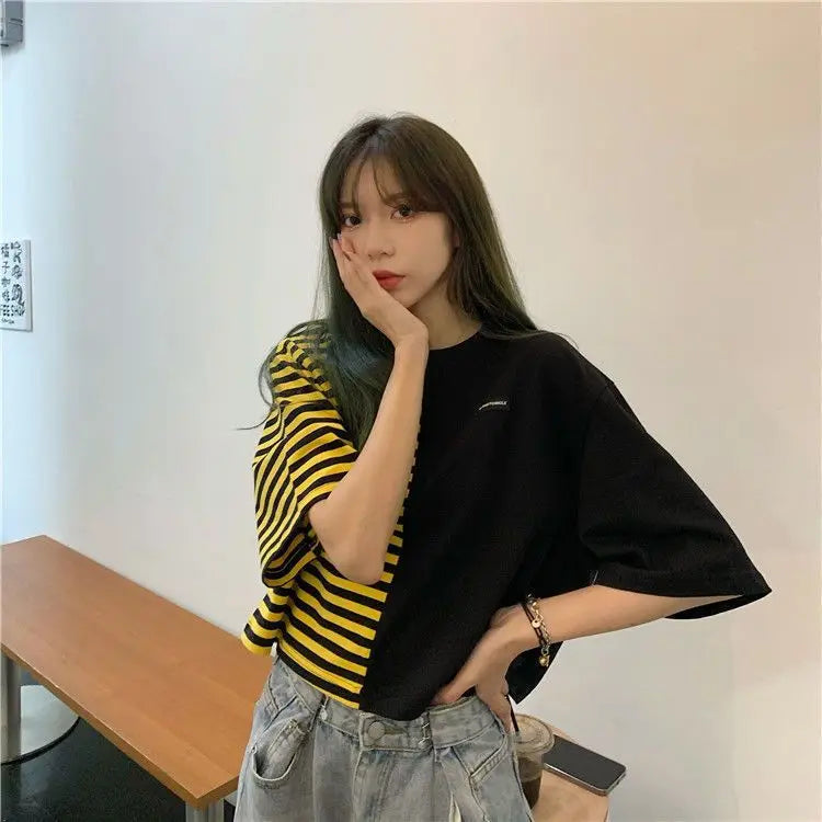 Trapwear Anime panel – Short Sleeved T Shirt Women 2024 New Summer Design White Spl