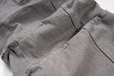 streetwear big pockets sashes pleated baggy jeans for men and women washed straight casual cargo pants oversize denim trousers unique cargo style 151