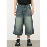 men summer streetwear fashion loose casual wide leg denim calf length jeans pants male vintage jeans baggy hosen pants unique jeans style 1487