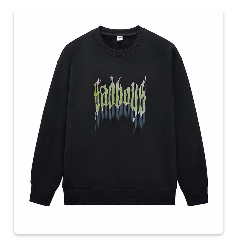 Harajuku chrome print featuring rainbowtouches hoodies mens high street wear vintage fashionable casual popular print black hip hop cotton men winter clothing