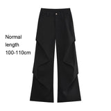 extended length edition wrinkle fashion men streetwear fashion hip hop vibe loose casual straight black suit pant trousers unique default style 1931