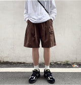 2023 Summer Retro Casual Overalls Japanese Loose All-match Casual Shorts Men Boutique Clothing Clothes for Teenagers SimpleStyle