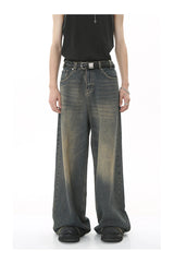 mens vintage blue baggy jeans male black loose straight denim pants y2k casual jeans trousers unique jeans style 158