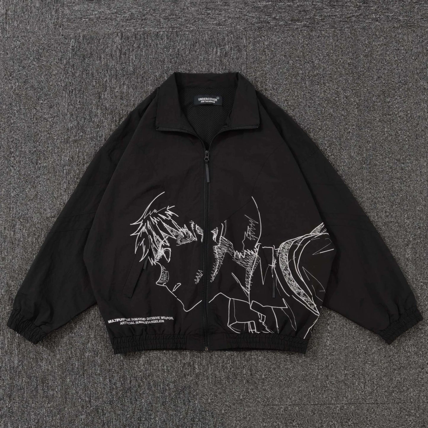 New Men Undercover Embroidery Parka noctilucent Track Zipper Casual Mess Windbreaker Hoody Trench Jackets Coat size 2 3 4 5 R089
