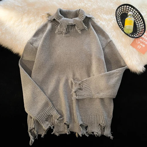 oversized flame knit top, unisex streetwear inspired by 2025 fashion trends, mens fashion layer for modern streetwear collect
