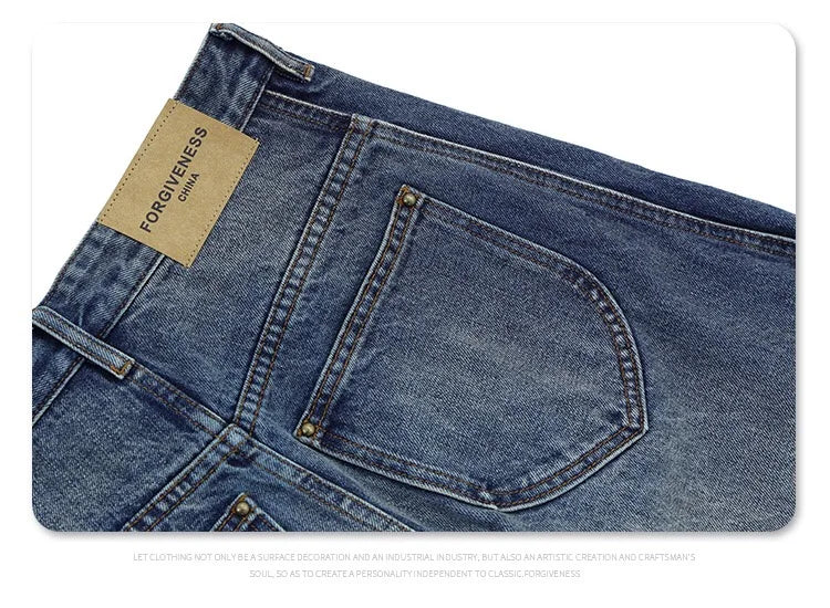 2024 autumn and winter new wave pants wash do old outline jeans unique jeans style 6273
