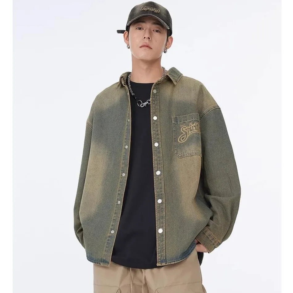 leather varsity jacket, fall winter fit, for men, fall streetwear outfit, oversized style, layered fashion, modern aesthetic, graphic detail