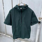 Mens Y2k Two-Piece Set 2024 Summer New Casual Loose High-Quality Zipper Fashion Hooded Work Top Solid Color Trendy Shorts Set