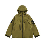 Minimalist oversized parka quilted windbreaker zip-up
