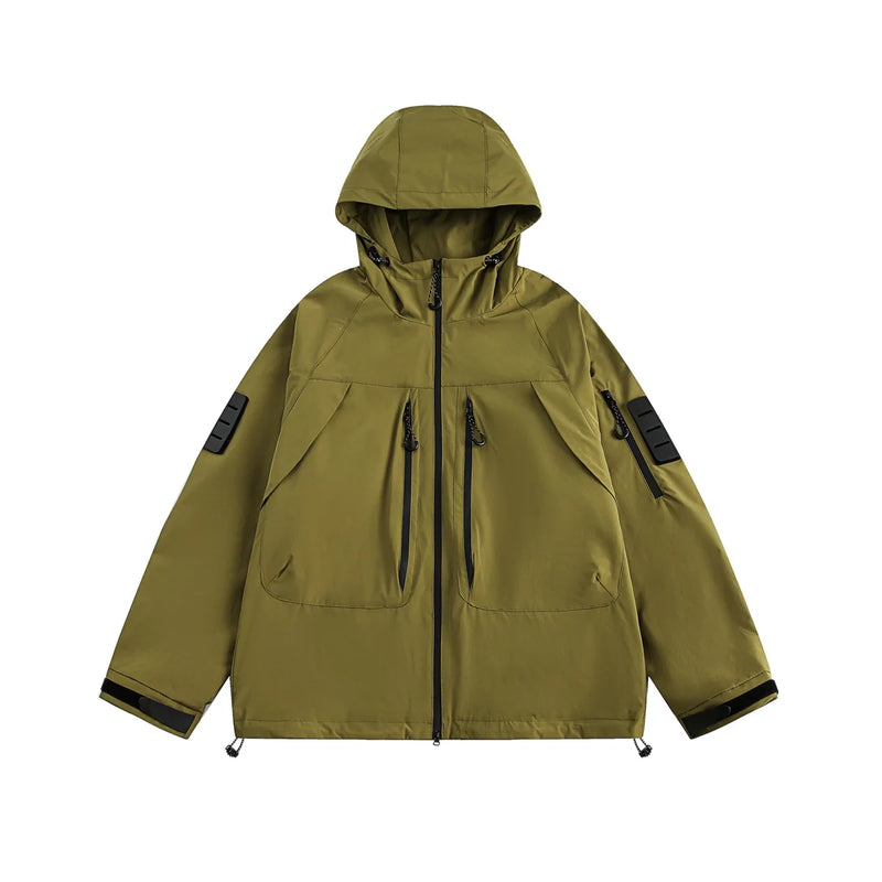 Minimalist oversized parka quilted windbreaker zip-up