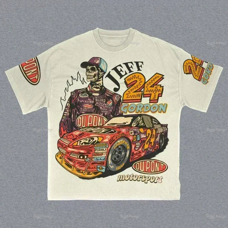 Sadcore Vintage print – Harajuku Cotton Shirt Oversized T Shirt New Gothic Cartoon H