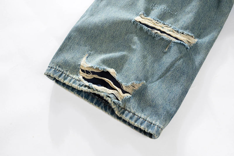 vintage men baggy jeans distressed ripped denim pants male luxury designer jeans trousers unique jeans style 1416