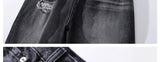 baggy damaged heavy industry washed jeans pants vibe loose casual silhouette straight worn pants knee ripped denim trousers unique jeans style 1184