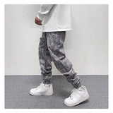 hip hop loose fit elastic waist pants fashion paisy ankle pants mens casual letter embroidery drewstring sportwear pants joggers unique joggers style 3514