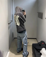 Oversized rap hoodie with bold urban flex artwork