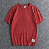 Vaporwave Chrome logo – Summer Mens Short Sleeved Retro Youth Solid Color Heavy Roun