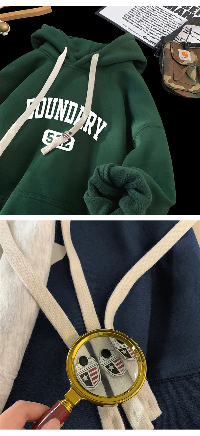 New Retro Casual High Street Hoodies For Men Autumn Letter Print Pullover Hooded Sweatshirts Oversized Y2K Hoody Clothing