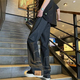 autumn vintage high street straight washed denim jeans for men and women trendy hip hop personality inverted loose casual pants unique jeans style 642
