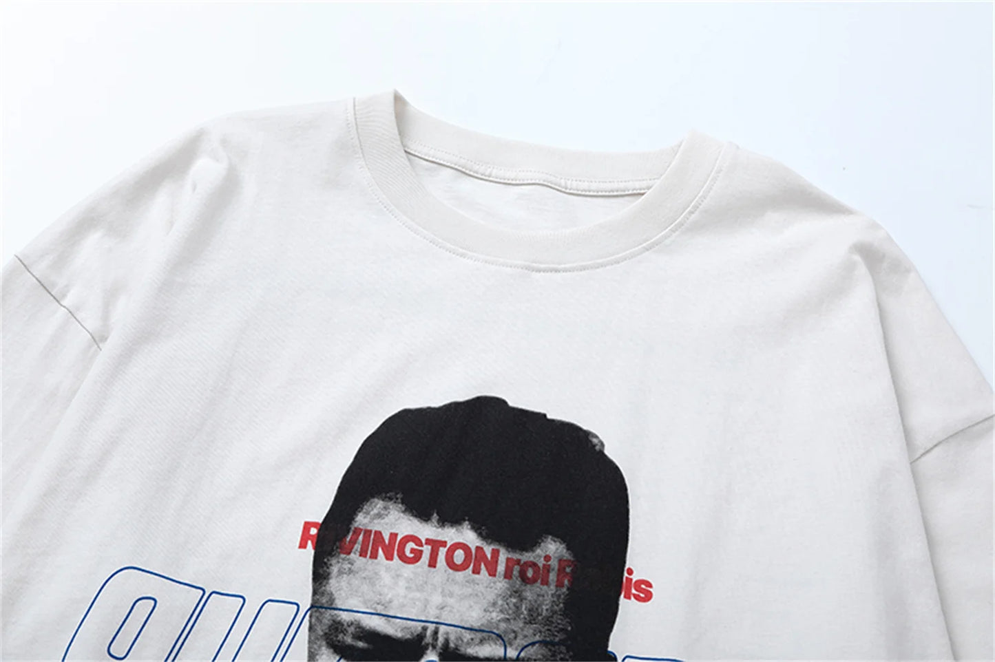 SS24 Vintage gymGnostic 123 Portrait Letter Print High-Street Casual White Loose Cotton Long Sleeve T Shirt Pullover Sweatshirt