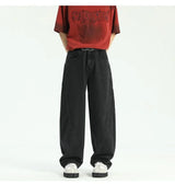new vintage men s patchwork baggy jeans draped straight leg denim trousers autumn korean fashion high street casual y2k jean unique jeans style 549