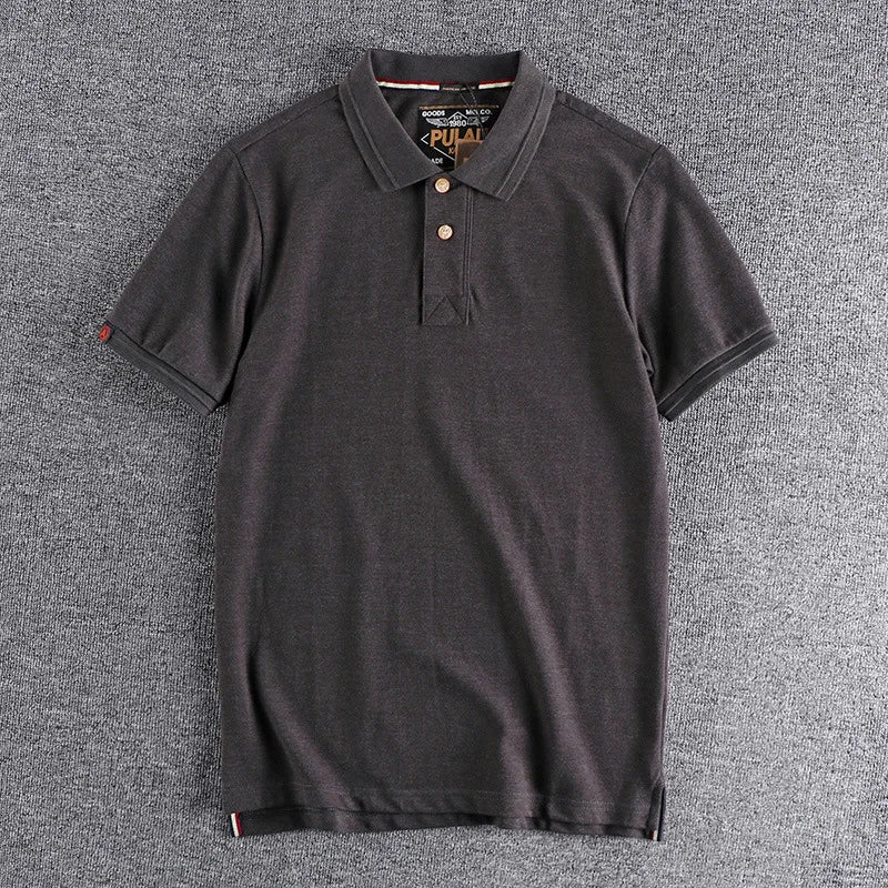 Gothic Vintage print – Summer Mens Polo Shirt Cotton Lapel T Shirt Retro Loose Soli