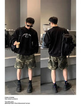 Korean Personality Street Casual Masculine Temperament Initials Printed Sweatshirt Trendy Men Women Pullover High Collar Hoodie