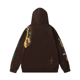 High Street Lightning Foam Print Pullover Fleece Hoodies For Men And W