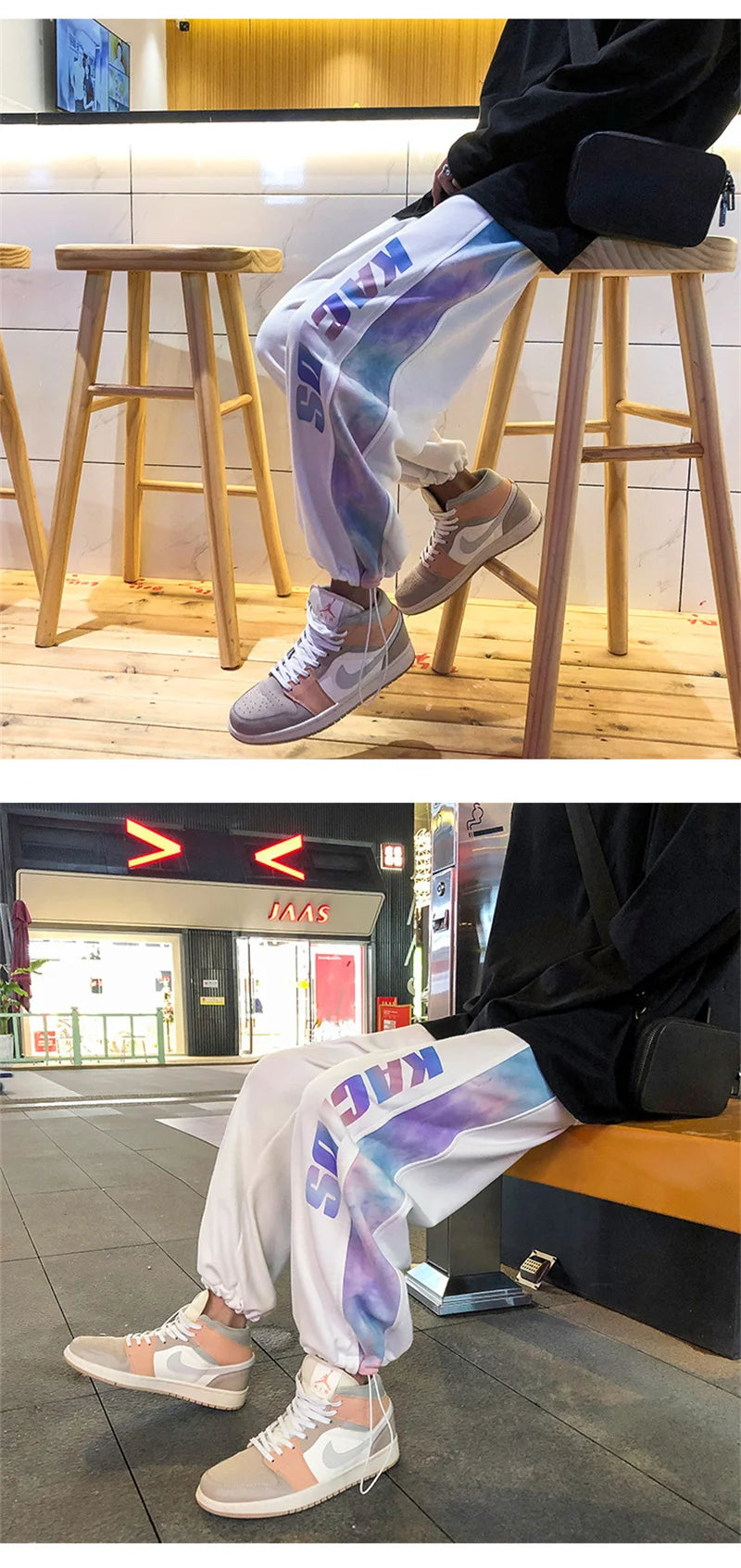 2025 new mens stripe tie dyesweatpants male casual jogger trousers hip hop korean streetwear drawstring pantalones hombre unique joggers style 3494