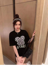 Gothic Aesthetic print tee – New Luxury Sweet Girl Giraffe Diamonds Crystals T Shirts Kor