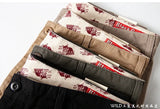 autumn winter heavyweight pure cotton thick american retro workwear khaki pants business casual mens basic solid color pants unique default style 1057