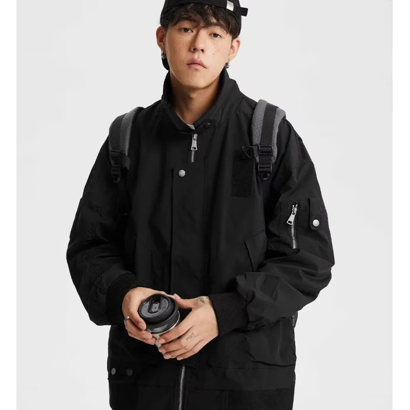 checkered streetwear jacket, daily essential, for men, fall streetwear outfit, oversized style, layered fashion, modern aesthetic
