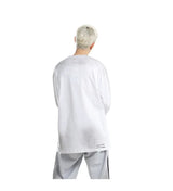 Vaporwave Barcode glitch – Mens Streetwear Hole Washed Cotton Long Sleeve Loose Casual
