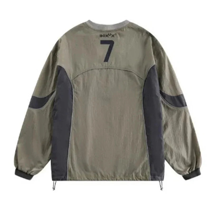 American Men Women Sweatshirt Drawstring Spring High Street Functional