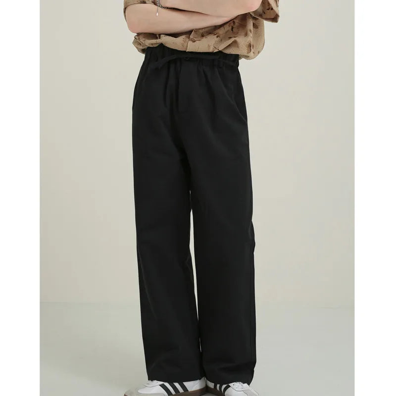 cotton casual pants men oversized retro straight pants men japanese streetwear hip hop loose wide leg pants mens trousers m 2xl minimalist street pants