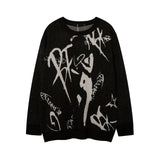 rainbowtouches men sweaters high street crew neck trendy pullover vintage loose knitted sweater spring and autumn mens clothing aesthetic street look hoodie, urban wear with bold artwork, trendy hip hop style outerwear